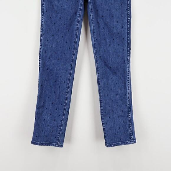 Madewell High Rise Slim Straight Embroidered Polka Dot Edition Jean Size 25 - Picture 6 of 9
